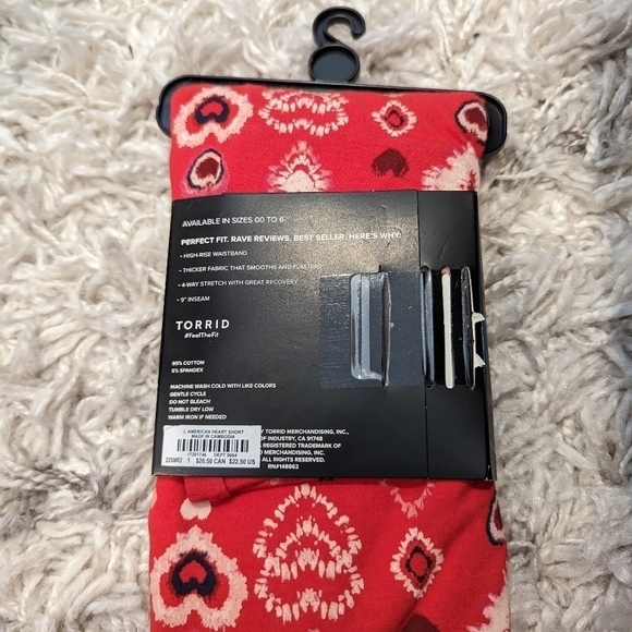 Torrid Red heart americana, 9 Inch, Bike Short, Size 1x - Picture 8 of 11